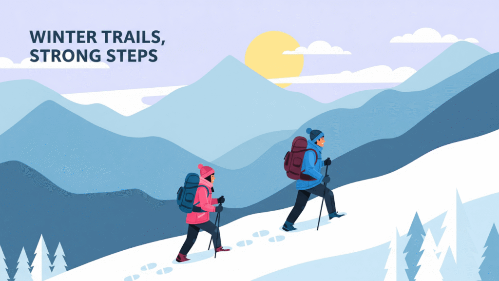 Hiking Through Snow Trails