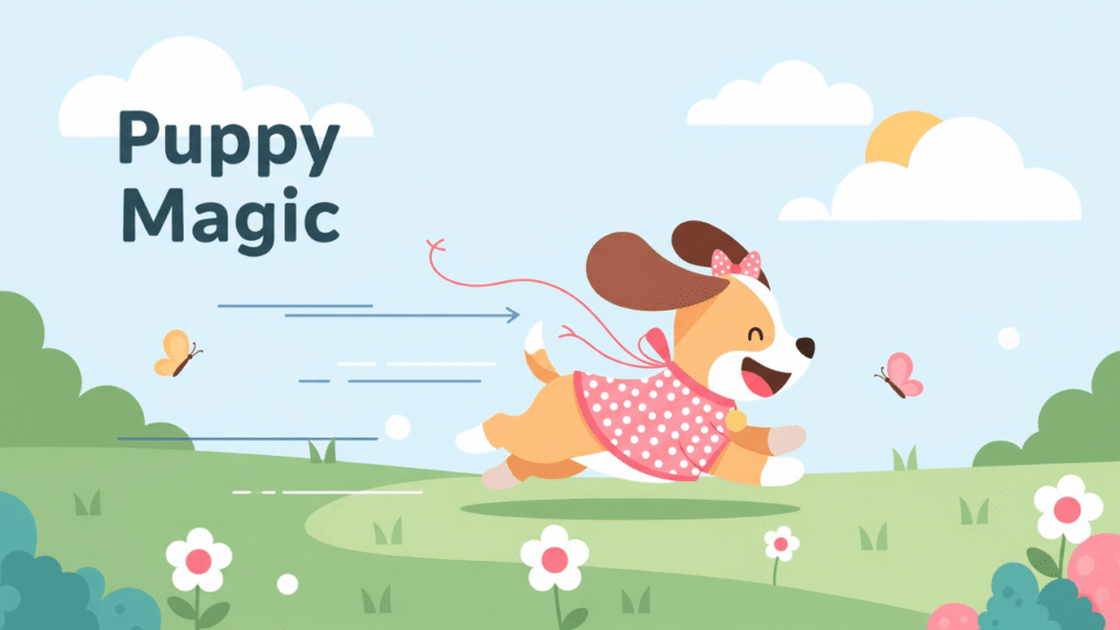 Playful Girl Puppy Moments 